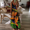Tropical Flower Sleeveless Maxi Dress | Women Summer Dress | Sundress