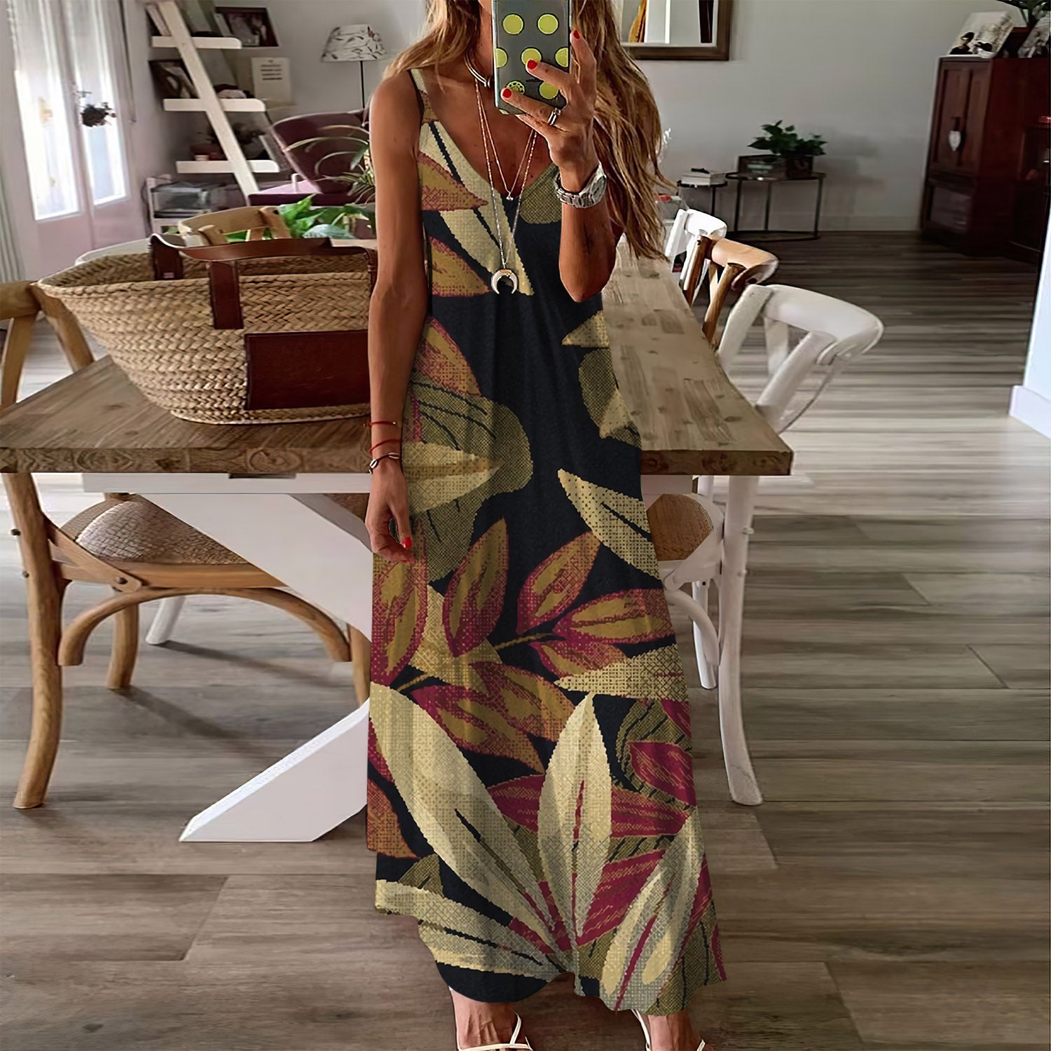 Tropical Sleeveless Maxi Dress | Women Summer Dress | Sundress