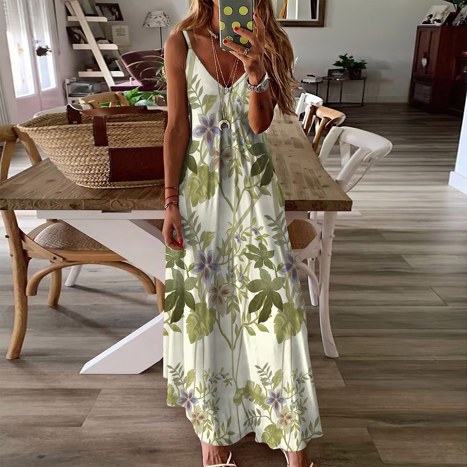 Tropical Sleeveless Maxi Dress | Women Summer Dress | Sundress