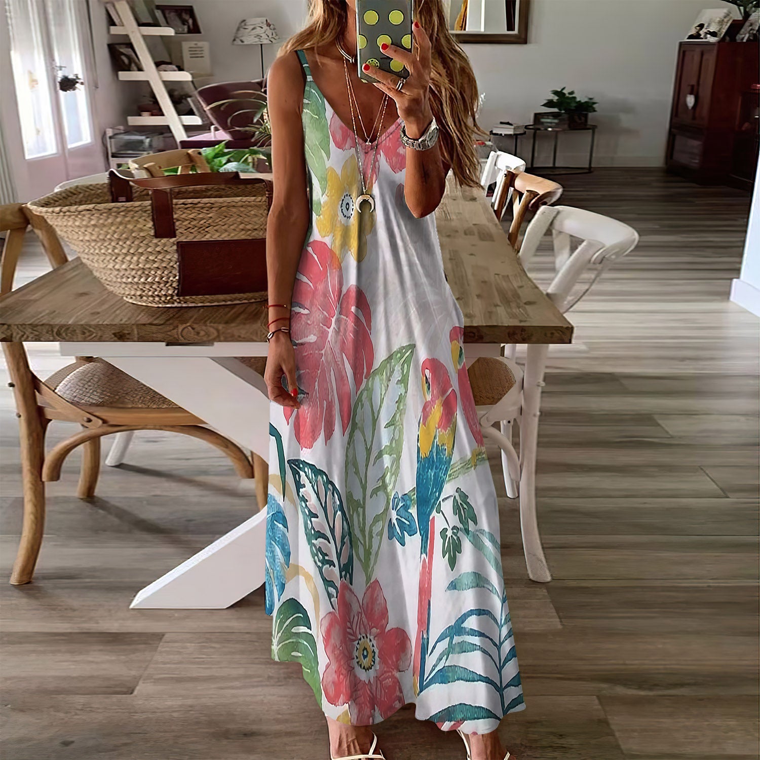 Tropical Paradise Sleeveless Maxi Dress | Women Summer Dress | Sundress