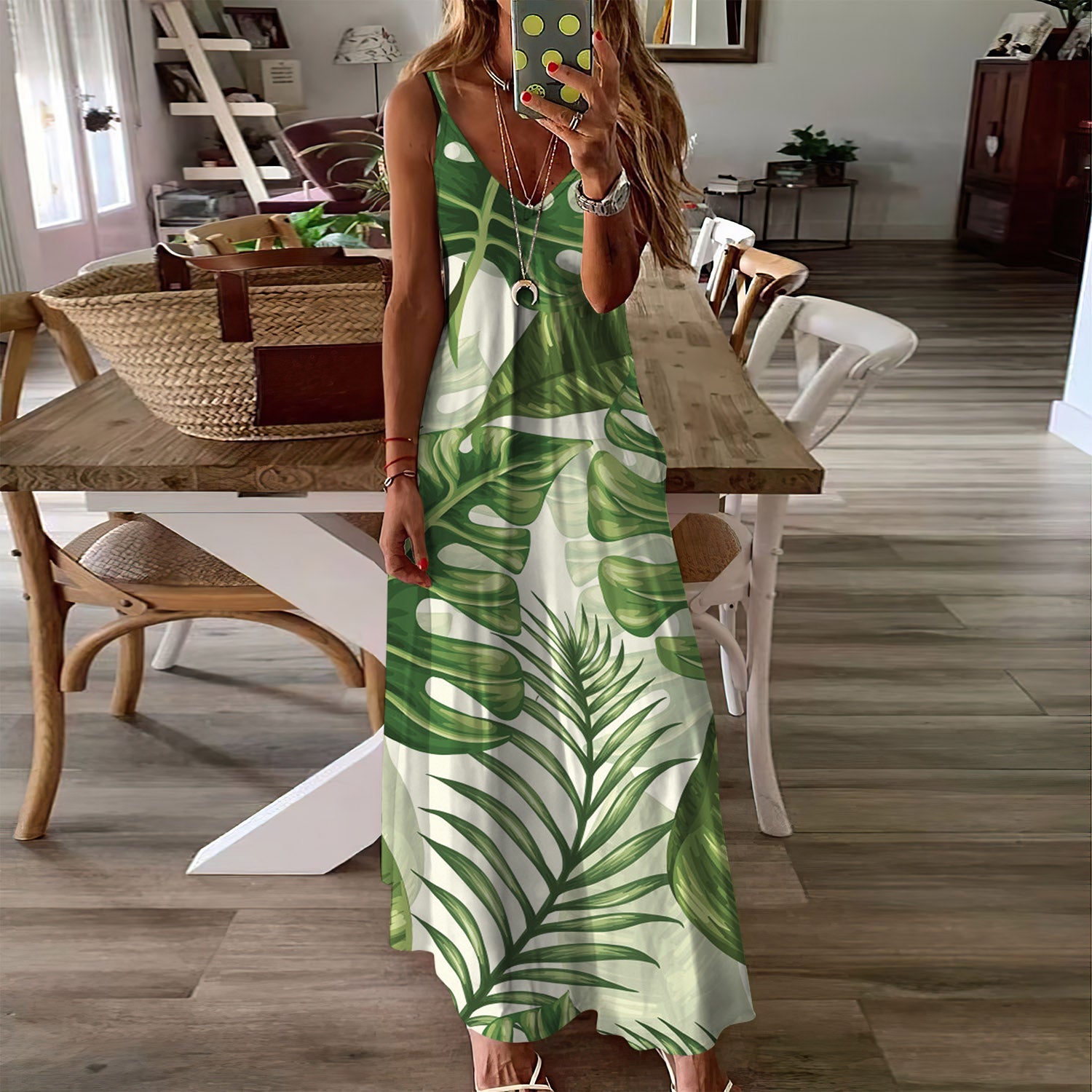 Tropical Sleeveless Maxi Dress | Women Summer Dress | Sundress